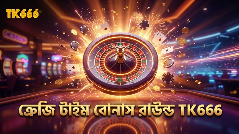 ক্রেজি টাইম গেম শোতে বোনাস রাউন্ড ও মাল্টিপ্লায়ার বেটের কার্যকারিতা।