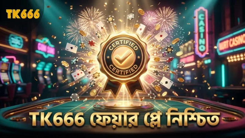 আর্কেড ক্যাসিনো সার্টিফিকেশন নিশ্চিত করে TK666-এর ফেয়ার প্লে।